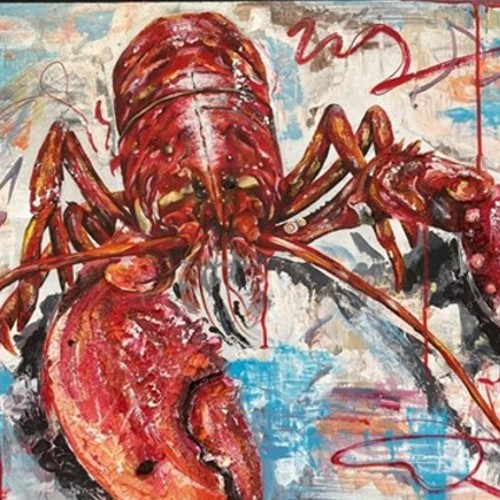 Painting of lobster by GCSE pupil
