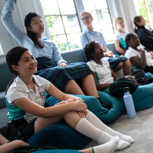 Girls in wellbeing lessons