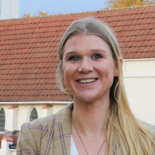 Georgina Taylor smiles at camera