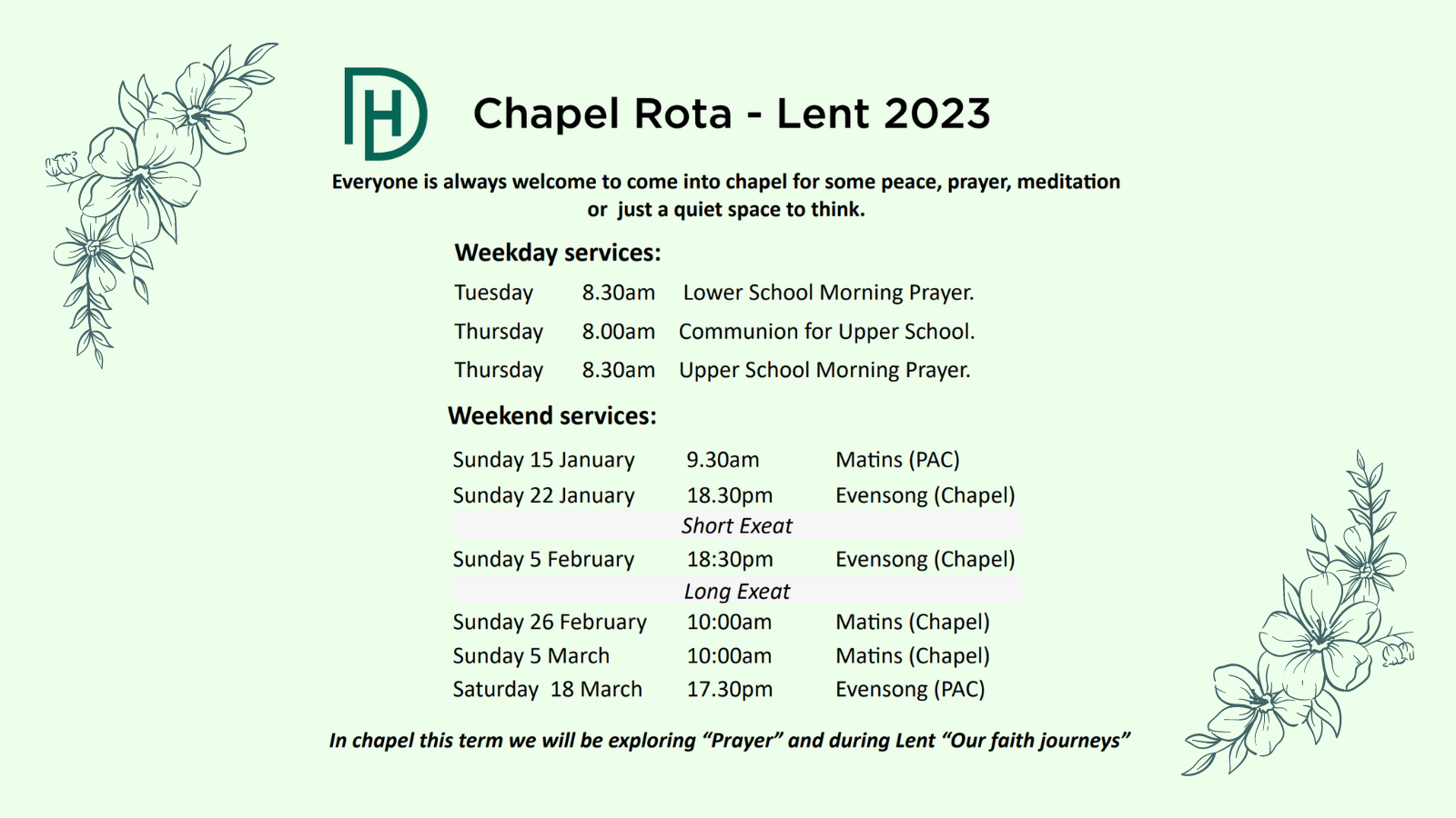 chapel lent term rota